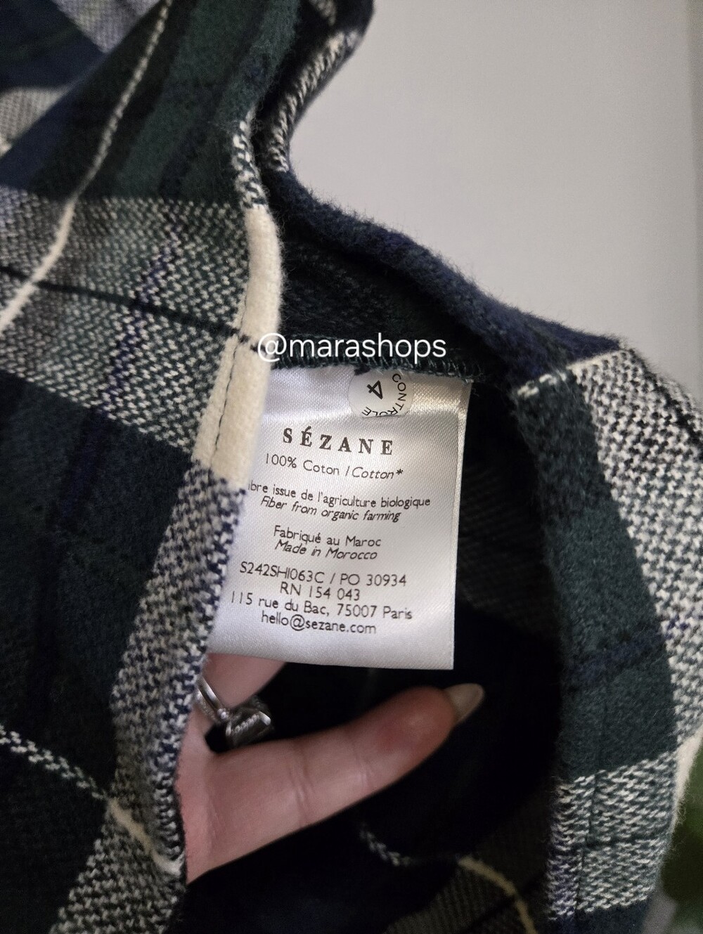 Sezane Eurielle Flannel Shirt - Picture 5 of 7